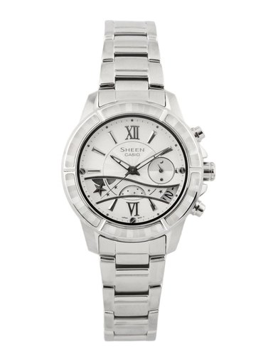 CASIO Sheen Women White Dial Chronograph Watch SX033 SHE-5514D-7ADR